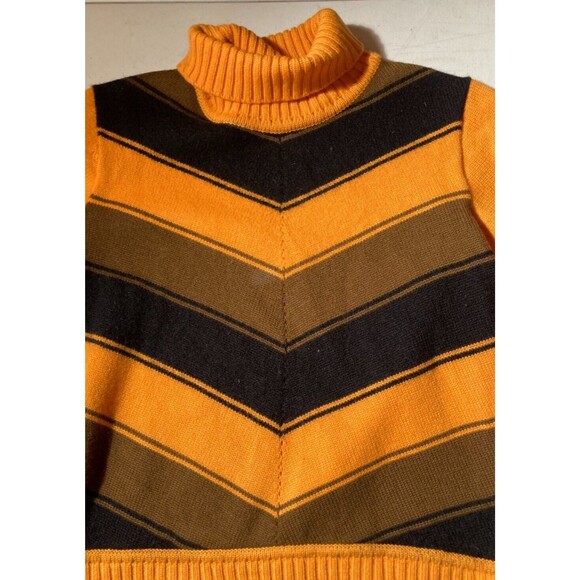 Vintage 70s Sweater 1970s Chevron Wool Strickmoden Western Germany Size Medium - Picture 3 of 8